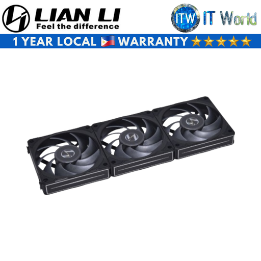 [P28120-3B Black] Lian Li Uni Fan P28 3x120mm Fluid Dynamic Bearing Triple Fan Pack (Black | White)