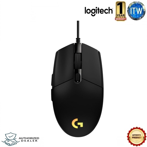 [Logitech G102 LightSync BLACK] Logitech G102 LightSync Gaming Mouse with Customizable RGB Lighting, 6 Programmable Buttons, Gaming Grade Sensor, 8 k dpi Tracking,16.8mn Color, Light Weight