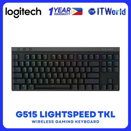 [G515 BLACK] Logitech G515 Lightspeed TKL Low Profile Lightsync RGB Wireless Gaming Keyboard - Black | itw
