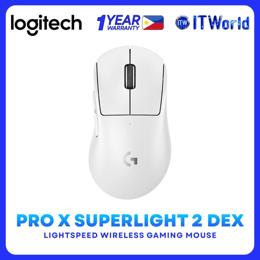 [PRO X SUPERLIGHT 2 DEX WH] Logitech Pro X Superlight 2 Dex White Lightspeed Wireless Gaming Mouse HERO 2