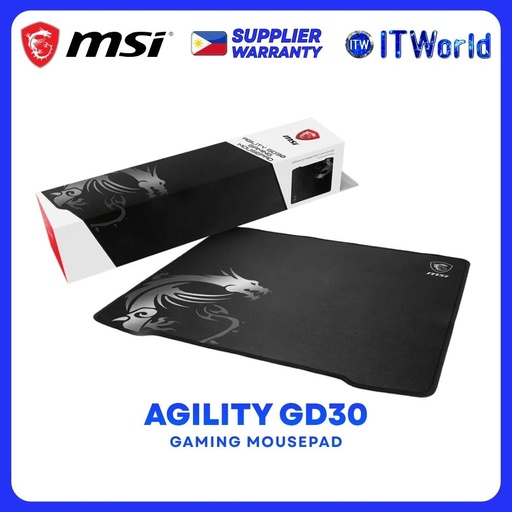 [AGILITY GD30] MSI Agility GD30 Anti-Slip Natural Rubber Base Gaming Mousepad - Black