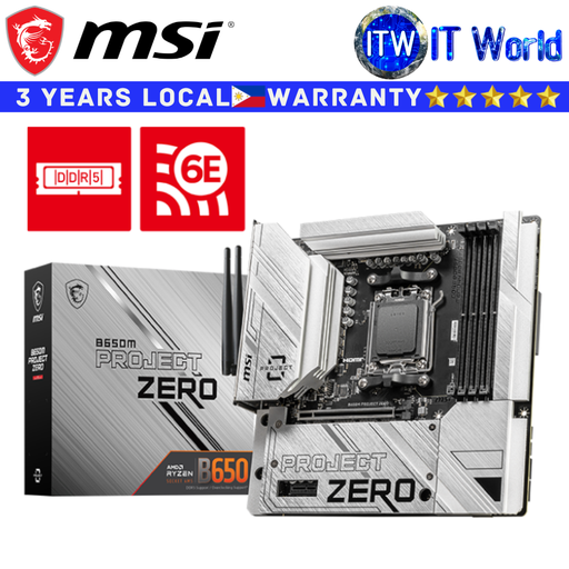 [B650M PROJECT ZERO] MSI B650M Project Zero mATX AMD Ryzen DDR5 Motherboard