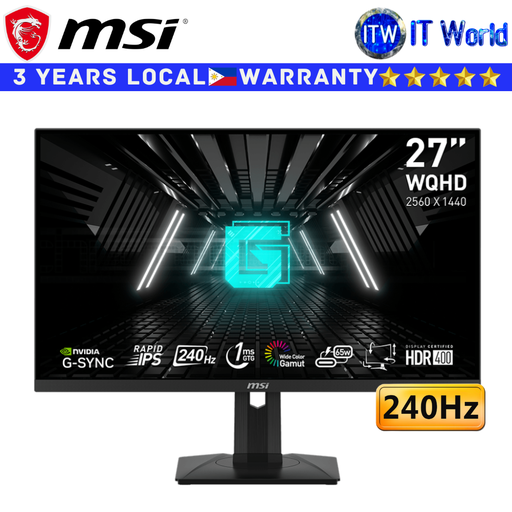 [G274QPX] MSI Gaming Monitor G274QPX 27" 240Hz / 2560x1440 WQHD / Rapid IPS / 1ms GtG / Anti-Glare | itw