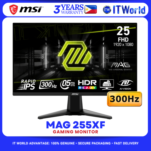 [MAG 255XF] MSI MAG 255XF 24.5" 1920 x 1080 FHD Rapid IPS 300Hz Gaming Monitor for Desktop itw