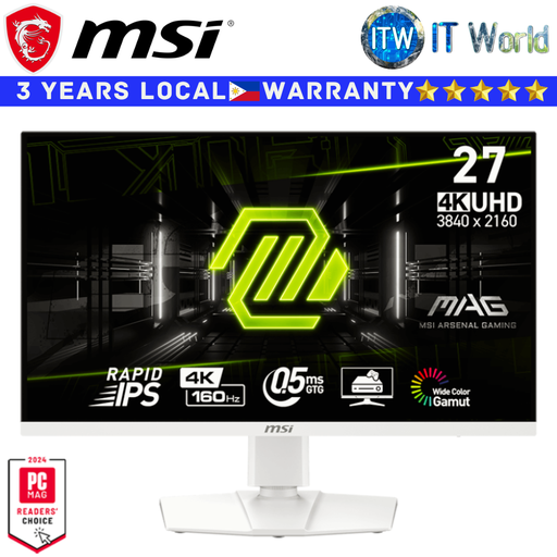 [MAG 274URFW] MSI Gaming Monitor MAG 274URFW 27" 3840x2160 UHD / 160Hz / Rapid IPS / 0.5ms GTG / Anti-Glare