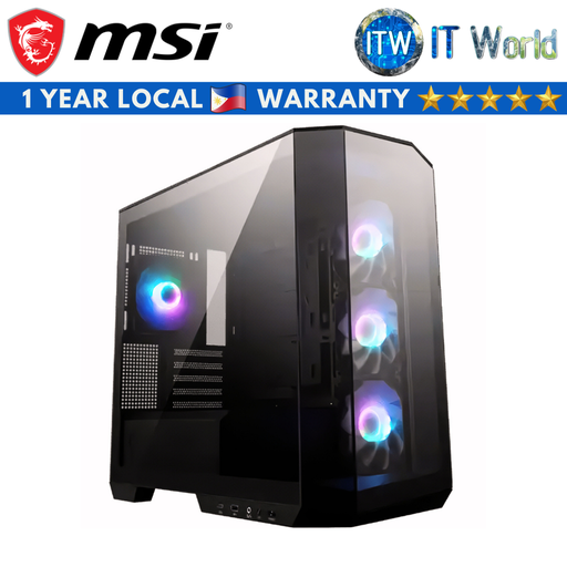 [MAG PANO M100R PZ BLACK] MSI MAG Pano M100R PZ Micro-ATX Tower Tempered Glass PC Case (Black)