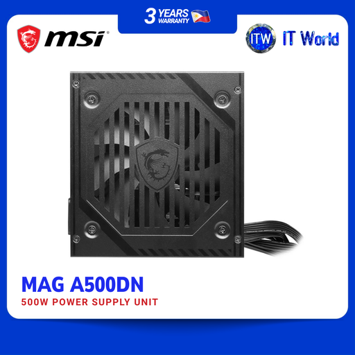 [MAG A500DN] MSI MAG A500DN - 500W 80 PLUS Standard Active PFC ATX Power Supply Unit | itw