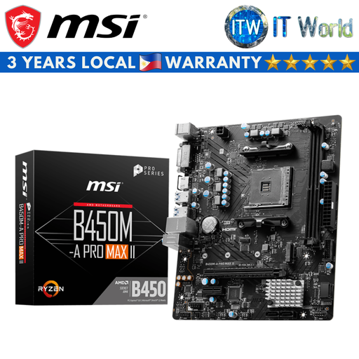 [B450M-A PRO MAX II] MSI Motherboard B450M-A Pro Max II mATX AM4 DDR4