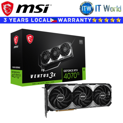 [RTX 4070 TI VENTUS 3X E1 12G OC] MSI RTX 4070 Ti Ventus 3X E1 12GB GDDR6X Geforce Graphic Card