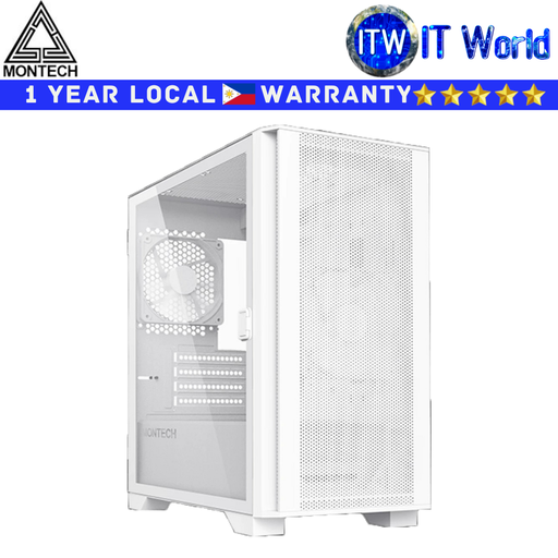 [A100Lite-White] Montech Computer PC Case Air 100 Lite Minimalist Design Tempered Glass (White)