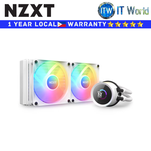 [RL-KR240-W1] NZXT CPU Cooler Fan Kraken 240 RGB AIO Liquid Cooler White (RL-KR240-W1)