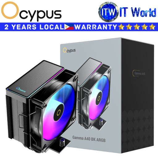 [Gamma-A40-BK1AAWN00X-GL] Itw | Ocypus CPU Cooler Fan Gamma A40 ARGB Hydraulic Bearing High Performance Fan (Black | White)