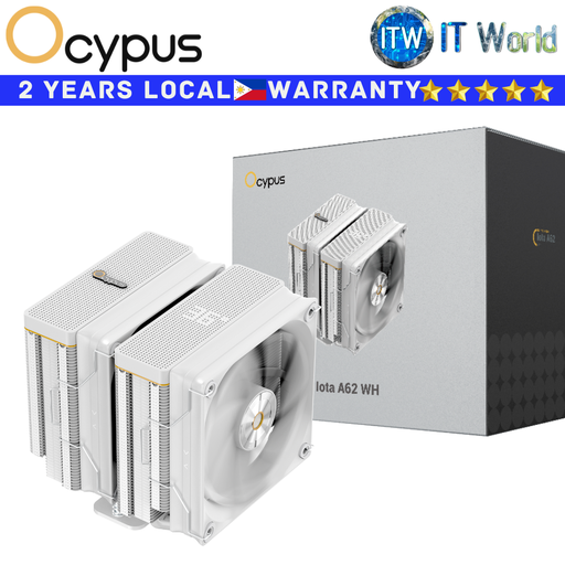 [IOTA-A62-WH2NNWD00X-GL] Ocypus CPU Cooler Fan Iota A62 Dual High-Performance Fluid Dynamic Bearing (Black | White) | itw