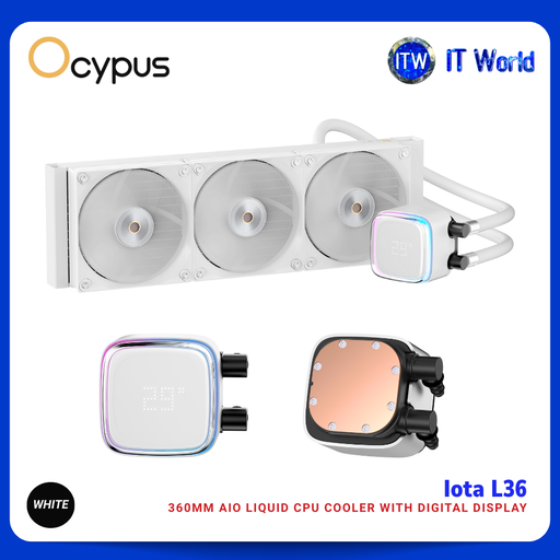 [Iota-L36-WH3ANWNN00X-GL] Ocypus Iota L36 ARGB Liquid CPU Cooler | 360mm | itw