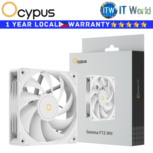 [GAMMA-F12-WH1NN00X-GL] Ocypus PC Fan Gamma F12 Quiet Cooling Hydraulic Bearing Single Fan (White)(GAMMA-F12-WH1NN00X-GL)