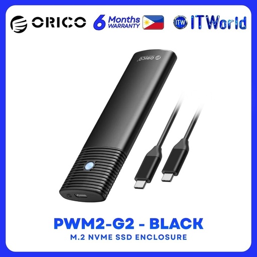 [PWM2-G2 BLACK] ORICO PWM2-G2 - M.2 NVMe USB Type-C 10Gbps SSD Enclosure - Black