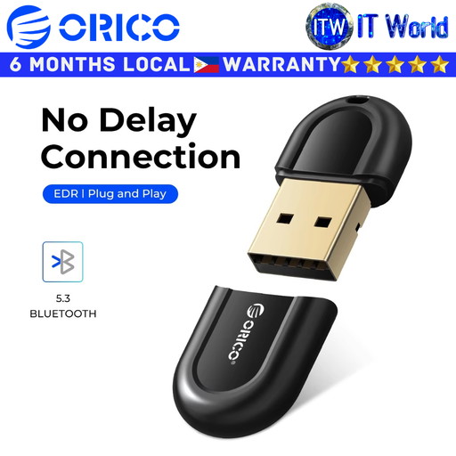 [BTA-53-BK-BP] Orico USB Bluetooth Compatible Dongle 5.3 Adapter Audio Receiver Transmitter (BTA-53-BK-BP)