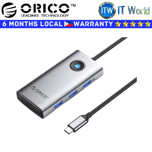 [PW11-6P-GY-EP] Orico USB Hub Docking Station Type-C 6 in 1 5Gbps Multifunction Gray (PW11-6P-GY-EP)