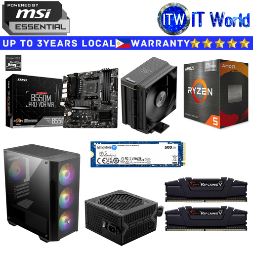 [Breakout Build] PC Desktop Computer Build MSI Breakout Build 5 5600G B550M PRO-VDH WIFI 550W 32GB RAM 500GB SSD