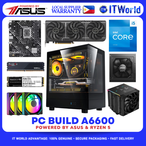 [PBA6600] Powered by ASUS PC Build A6600 i5-12400F / 16GB DDR5 / 512GB SSD / RTX 5060 Ti / 850W / DarkFlash Case