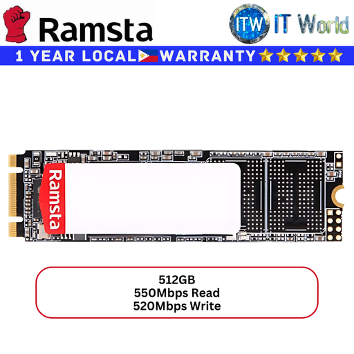 [R600 M.2 512GB] Ramsta 512GB SSD R600 NGFF M.2 550Mbps Read 520Mbps Write Intenal