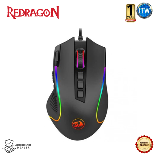 [M612 PREDATOR] Redragon Wired Gaming Mouse M612 Predator RGB Black Optical 11 Programmable Buttons 5RGB Modes