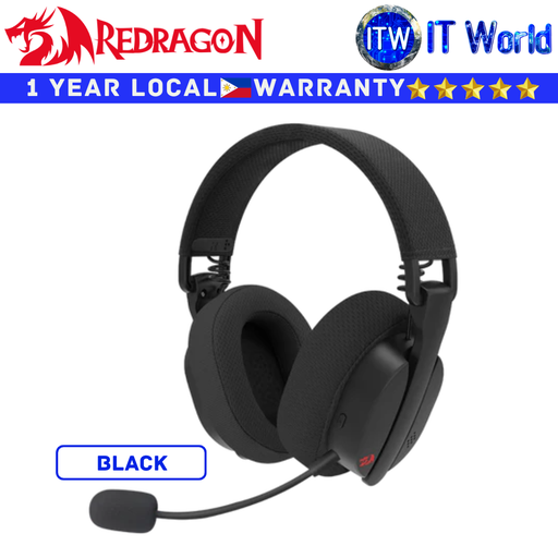 [H888B] Redragon Wireless Gaming Headphones H888 Luce 3-modes Connection Lightweight (Black)