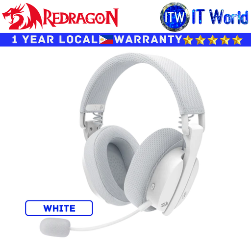 [H888W] Redragon Wireless Gaming Headphones H888 Luce 3-modes Connection Lightweight (White)