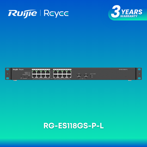 [RG-ES118GS-P-L] Ruijie RG-ES118GS-P-L 18-Port Gigabit Unmanaged PoE Network Switch