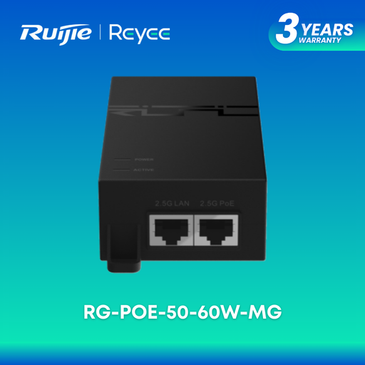 [RG-POE-50-60W-MG] Ruijie Reyee RG-POE-50-60W-MG | 1-Port PoE Injector / 2500Base-T / 56V 60W