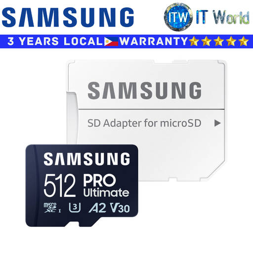 [MB-MY512SA/WW] Samsung SD Card Memory Card Pro Ultimate UHS-I microSDXC w/ SD Adapter 512GB (MB-MY512SA/WW)