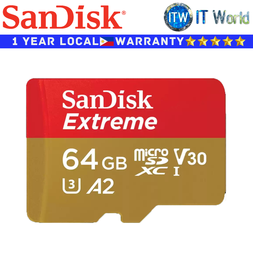 [SDSQXAH-064G-GN6GN] SanDisk SD Card Memory Card Extreme 64GB microSD for Mobile Gaming (SDSQXAH-064G-GN6GN)