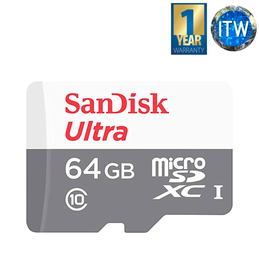 [SDSQUNR-064G-GN3MN] SanDisk Ultra Micro SD Card SDXC UHS-I Card, Speed up to 100MB/s  - SDSQUNR