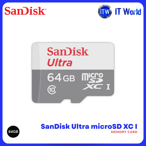 [SDSQUNR-064G-GN3MN] SanDisk Ultra microSDHC/XC Memory Card for Smartphones, Mobile Phones, Cameras, Dashcams