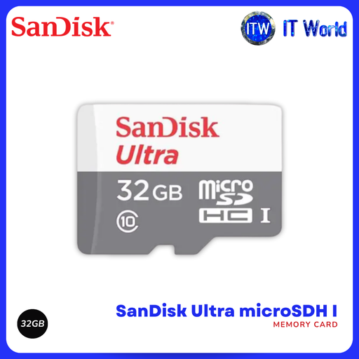 [SDSQUNR-032G-GN3MN] SanDisk Ultra microSDHC/XC 32GB Memory Card for Smartphones, Mobile Phones, Cameras, Dashcams