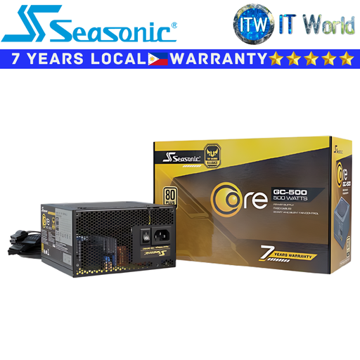 [SSR-500LC] Seasonic PSU 500W Power Supply Unit Core GC-500 80+ Gold Fixed Cables (SSR-500LC)