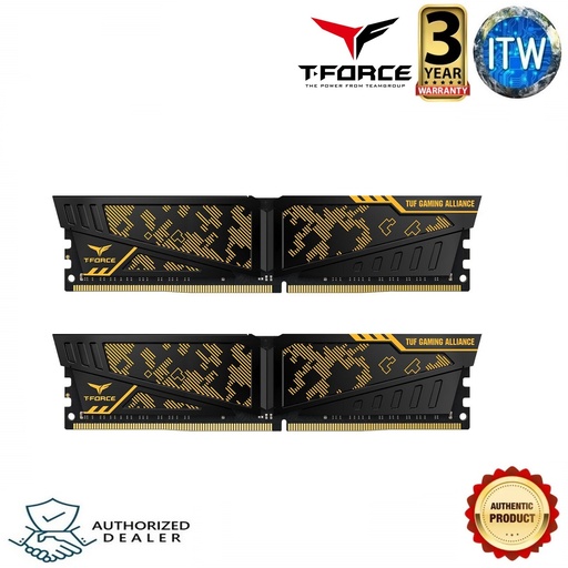 [TLTYD432G3200HC16FDC01] TEAMGROUP T-Force VULCAN TUF Gaming Alliance DDR4  32GB (16GBx2) 3200MHz Desktop Gaming Memory 