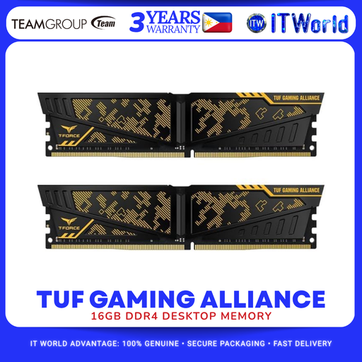 [TLTYD416G3600HC18JDC01] Team T-Force Vulcan TUF Gaming Alliance DDR4 RAM 16GB 2x8GB 3600MHz Desktop TLTYD416G3600HC18JDC01