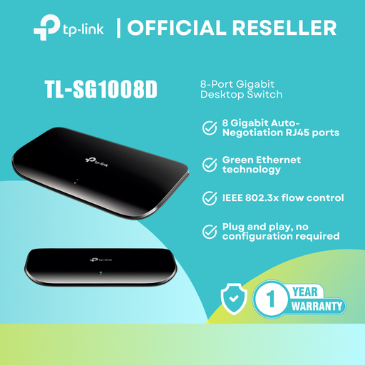 [TL-SG1008D] TP-Link TL-SG1008D - 8-Port Gigabit - Desktop Network Switch