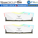 Teamgroup T-Force Delta RGB 16GB (2x8GB) DDR4-3600Mhz CL18 Gaming Desktop Memory (White)