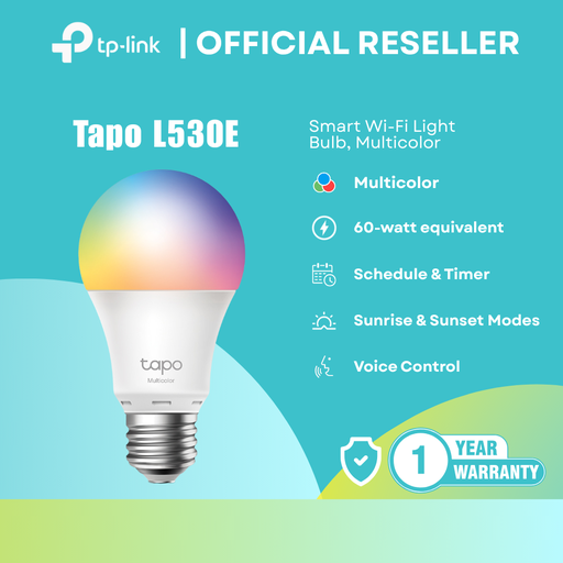 [Tapo L530E(2-pack)] TP-Link Tapo L530E (2-Pack) | Smart Wi-Fi Multicolor Bulb / Alexa & Google Assistant / No Hub | itw