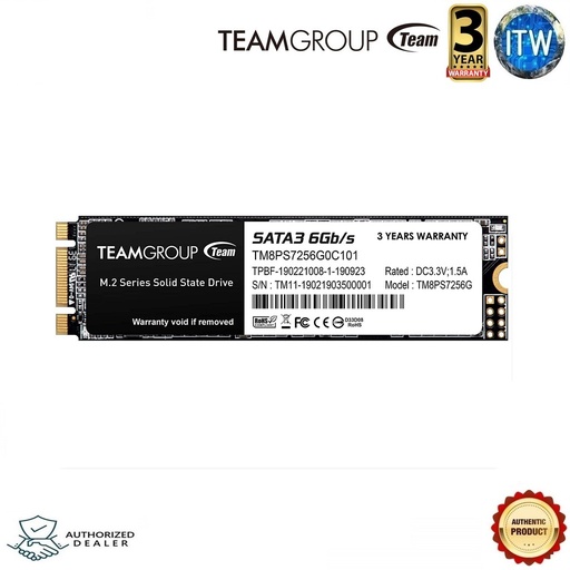 [TM8PS7256G0C101] Team Group MS30 M.2 2280 256GB SATA III TLC Internal Solid State Drive (SSD) TM8PS7256G0C101