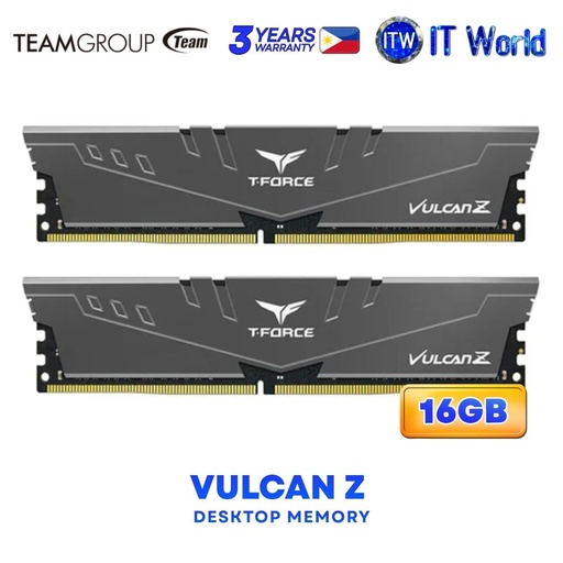 [TLZGD416G3600HC18JDC01] Teamgroup Vulcan Z 16GB (2x8GB) DDR4-3600Mhz Dual Kit Desktop Memory - TLZGD416G3600HC18JDC01