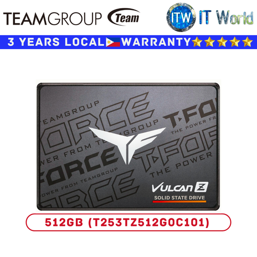 [T253TZ512G0C101] Teamgroup 512GB SSD Vulcan Z Black SATA III 6GB/s Internal (T253TZ512G0C101)