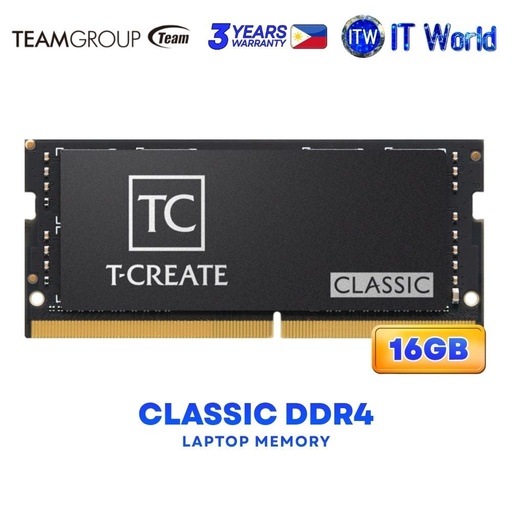 [TTCBD416G3200HC22-S01] Teamgroup Classic DDR4 16GB (1x16GB) 3200Mhz Single SODIMM Laptop Memory TTCBD416G3200HC22-S01 itw