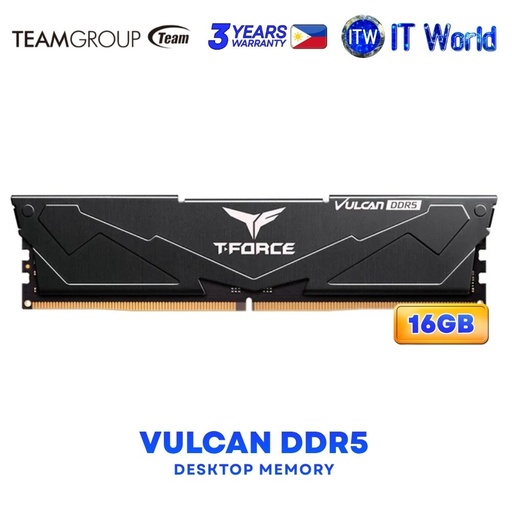 [FLBD516G6000HC38A01] Teamgroup Vulcan DDR5 16GB (1x16GB) 6000Mhz Single Kit Desktop Memory - FLBD516G6000HC38A01