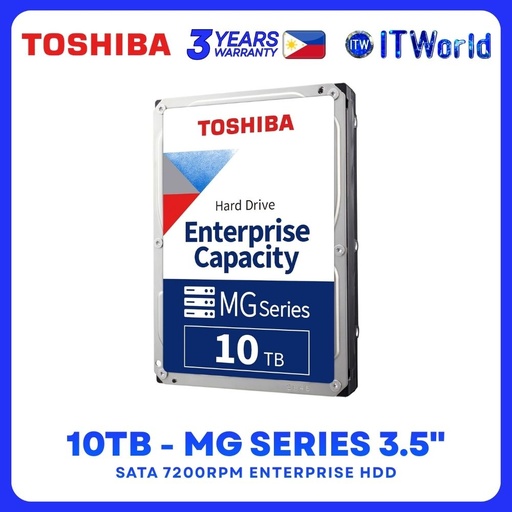 [MG10ADA10TE] Toshiba MG Series 10TB - 3.5" Enterprise HDD SATA 6Gbit/s 7200RPM MG10ADA10TE