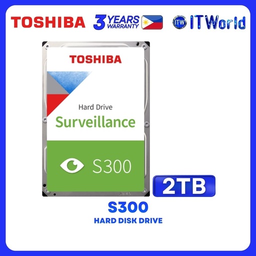 [TOSHIBA S300 2TB] Toshiba S300 3-5-inch SATA 5400RPM Surveillance Hard Drive HDD - 2TB