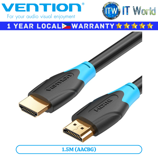 [AACBG 1.5M] Vention Cable AACB HDMI Male to Male 2.0 4K 1080p HDMI Adapter PVC (AACBG 1.5M)