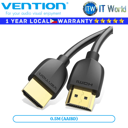 [AAIBD 0.5M] Vention Cable AAIB Portable HDMI Black Gold-plated PVC Type (0.5M)